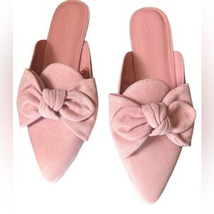 J. Crew Pink Mules with Bow